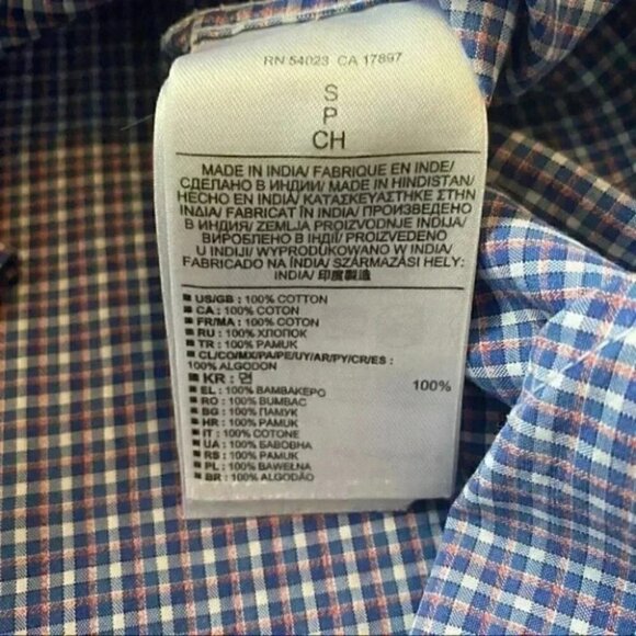 Banana Republic Men's Button Down Shirt Slim Fit Blue White Plaid Mens Small - Picture 13 of 15